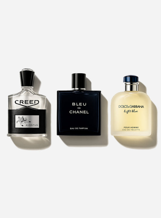 Combo de 3 perfumes Bleu de Chanel, Creed Aventus, Light Blue Dolce Gabbana 100ml