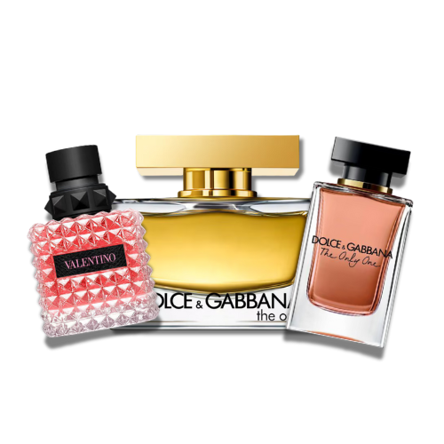 PACK DE 3 PERFUMES: THE ONE DOLCE & GABBANA, THE ONLY ONE DOLCE & GABBANA, VALENTINO BORN IN ROMA DONNA – 100 ML