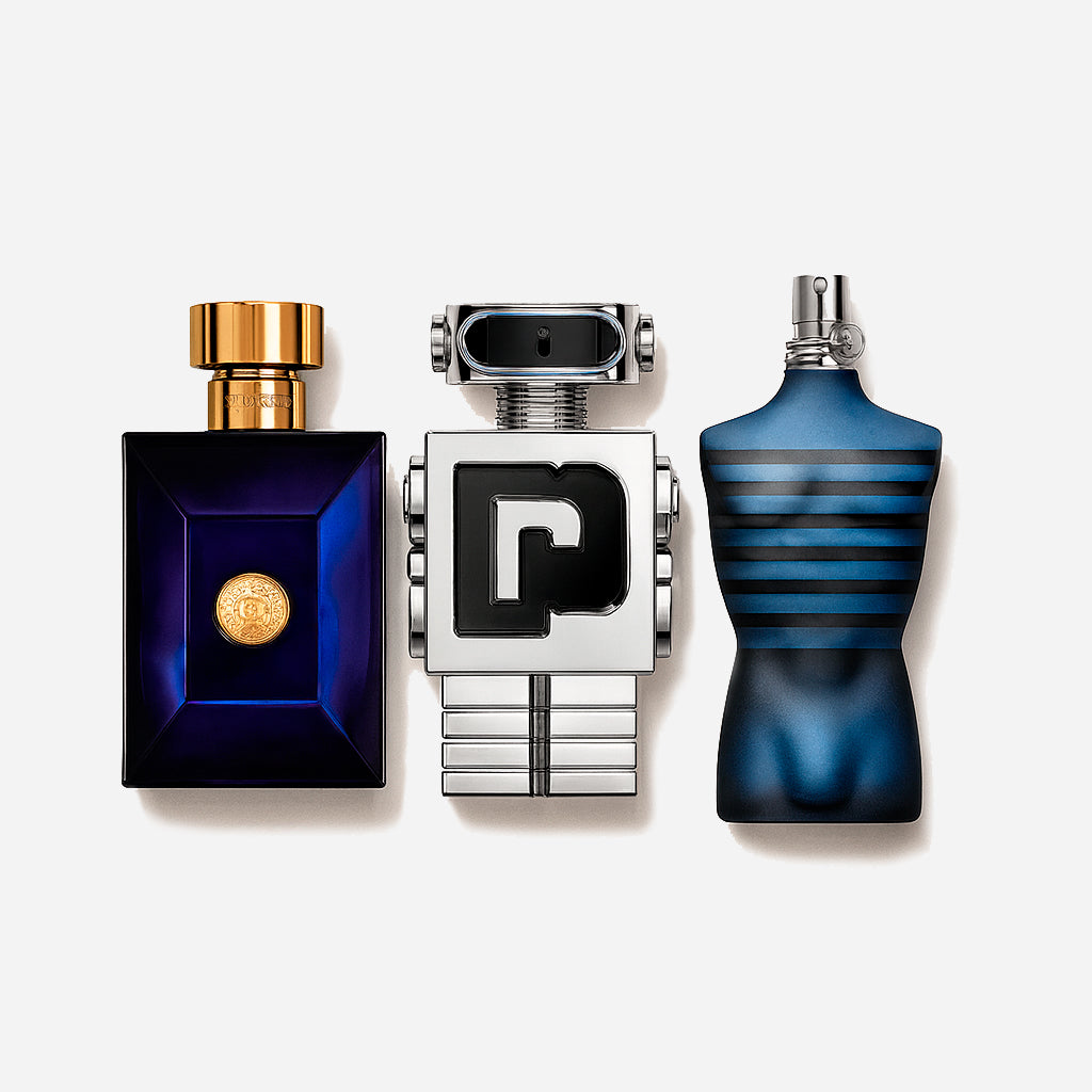 Combo de 3 perfumes Versace DYLAN BLUE, Paco Rabanne PHANTOM e Jean Paul Gaultier ULTRA MALE 100ml